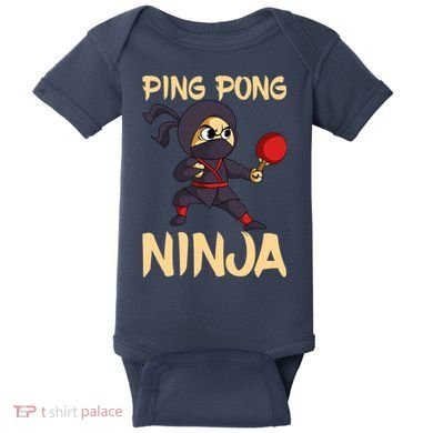 Table Tennis Ping Pong Ninja Lover Baby Bodysuit