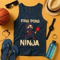 Table Tennis Ping Pong Ninja Lover Tank Top thumb 4