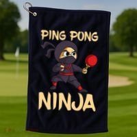 Table Tennis Ping Pong Ninja Lover Golf Towel thumb 1
