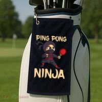 Table Tennis Ping Pong Ninja Lover Golf Towel thumb 2