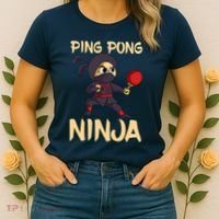 Table Tennis Ping Pong Ninja Lover Women's T-Shirt thumb 2