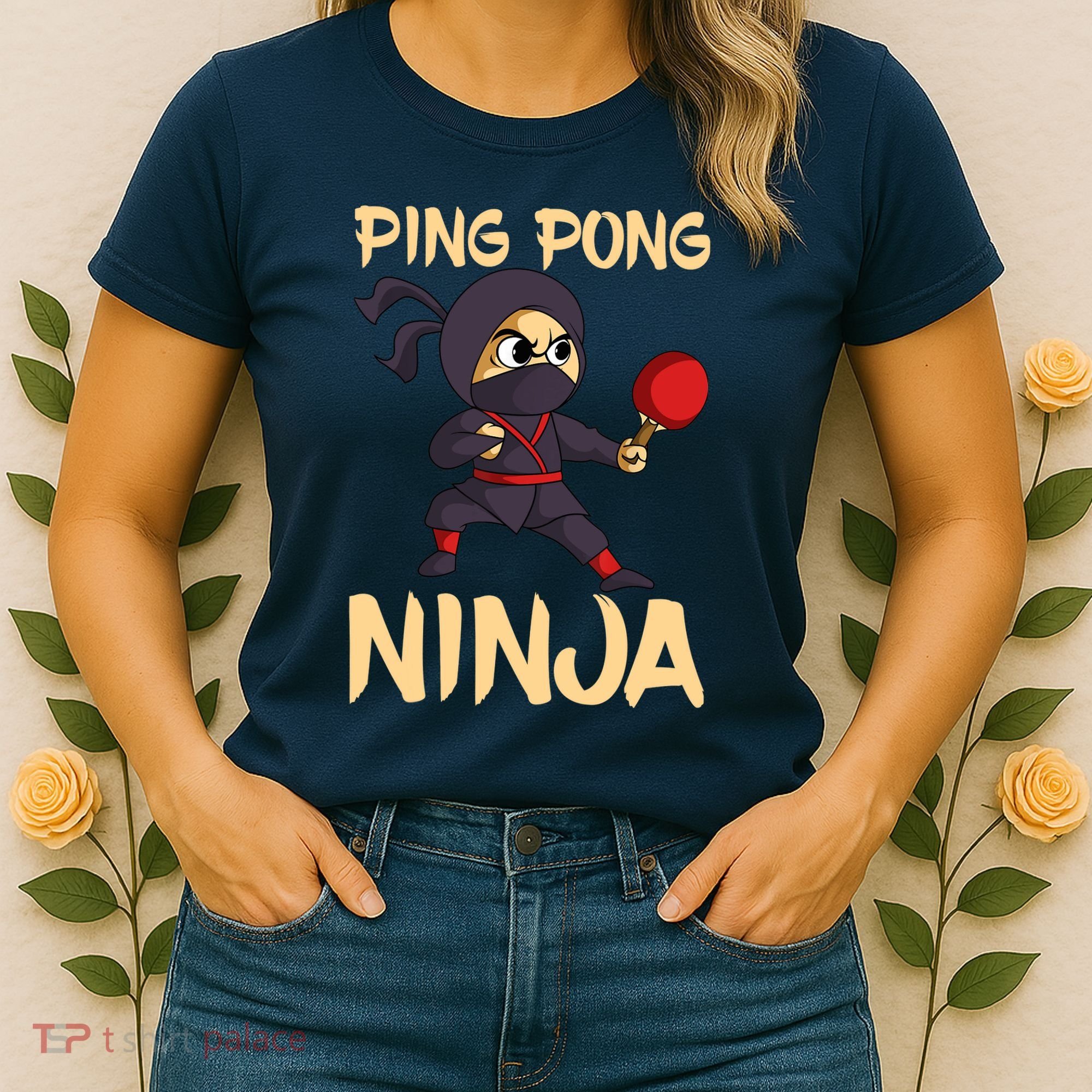 Table Tennis Ping Pong Ninja Lover Women's T-Shirt
