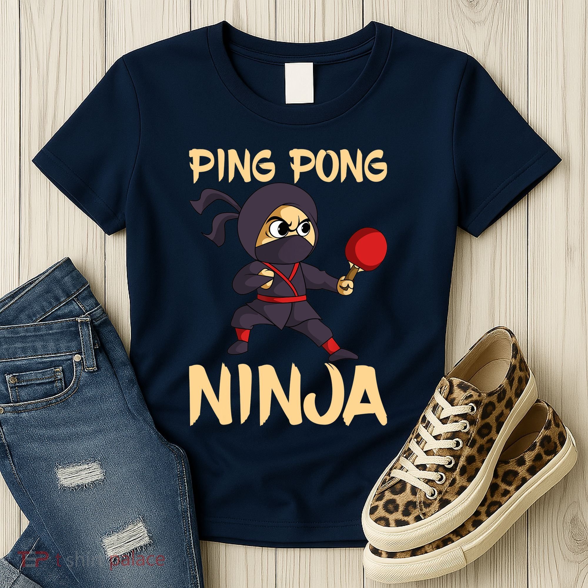 Table Tennis Ping Pong Ninja Lover Women's T-Shirt