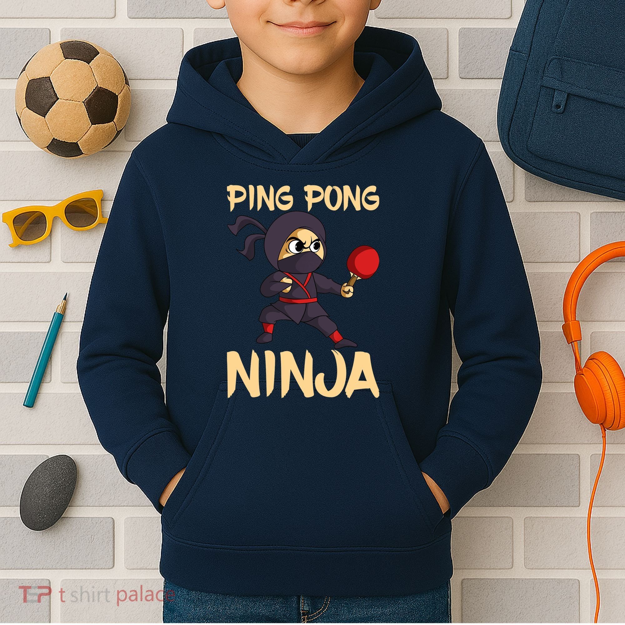Table Tennis Ping Pong Ninja Lover Kids Hoodie