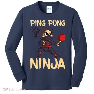 Table Tennis Ping Pong Ninja Lover Kids Long Sleeve Shirt
