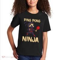 Table Tennis Ping Pong Ninja Lover Kids T-Shirt thumb 2