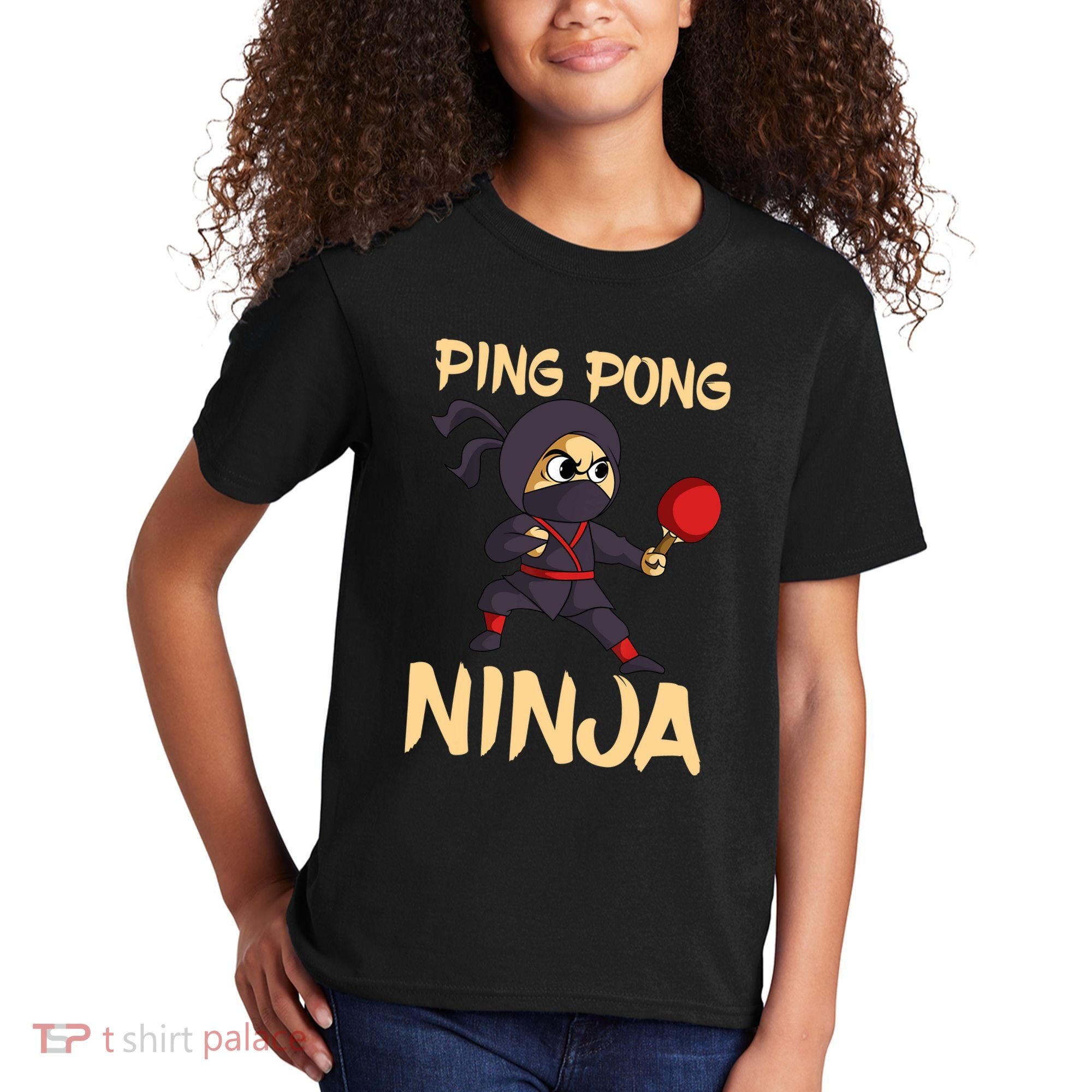 Table Tennis Ping Pong Ninja Lover Kids T-Shirt