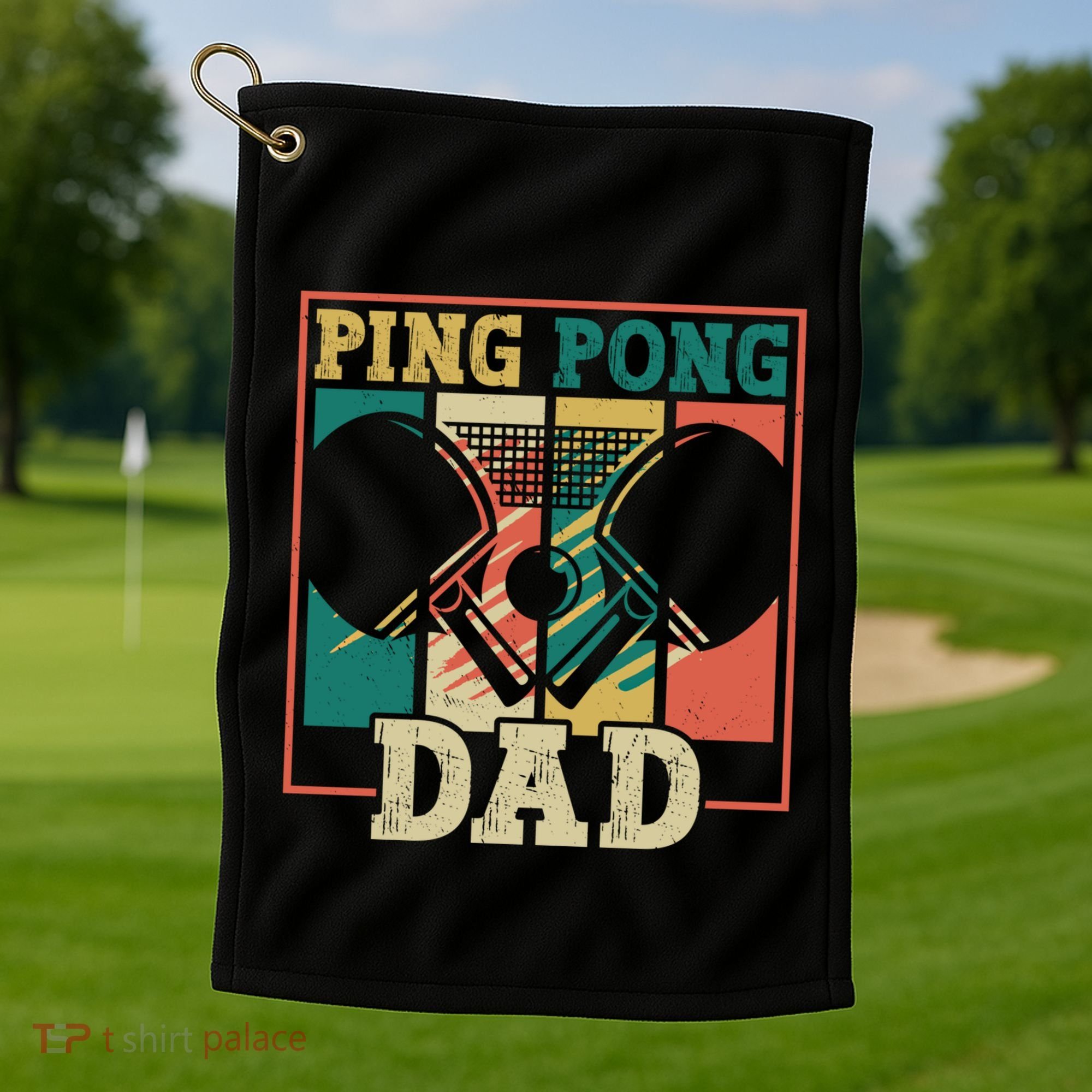 Table Tennis Player Father Ping Pong Dad Funny Table Tennis Great Gift Golf Towel