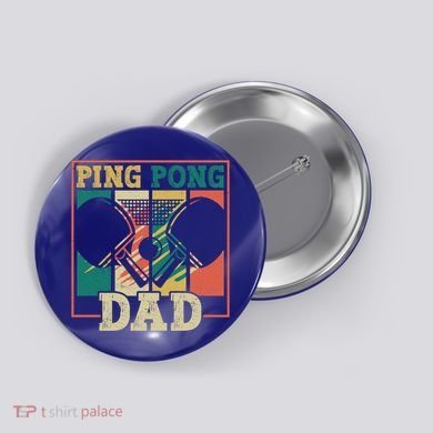 Table Tennis Player Father Ping Pong Dad Funny Table Tennis Great Gift Button