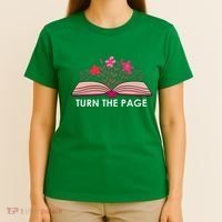 Turn The Page ShirtTeacher Floral Book TTurn The Page T-Shirt thumb 4