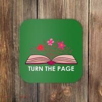 Turn The Page ShirtTeacher Floral Book TTurn The Page Coaster thumb 0