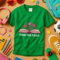 Turn The Page ShirtTeacher Floral Book TTurn The Page Kids T-Shirt thumb 3