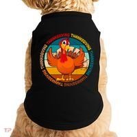 Thanksgiving Turkey Retro Sunset Holiday Doggie Tank thumb 0