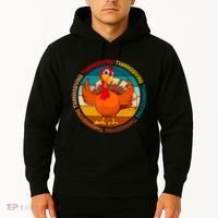 Thanksgiving Turkey Retro Sunset Holiday Hoodie thumb 2