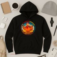 Thanksgiving Turkey Retro Sunset Holiday Hoodie thumb 3