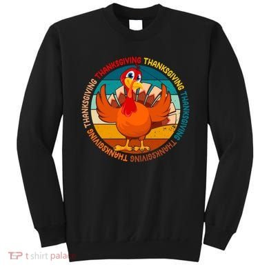 Thanksgiving Turkey Retro Sunset Holiday Sweatshirt