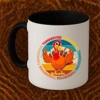 Thanksgiving Turkey Retro Sunset Holiday Coffee Mug thumb 2