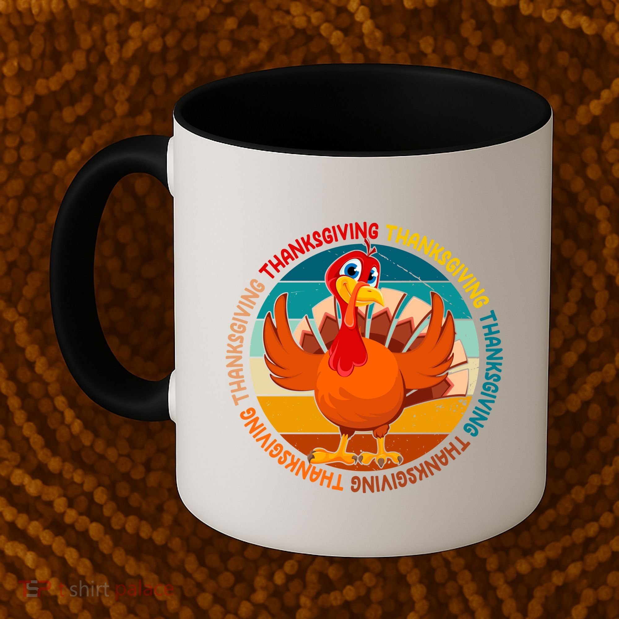 Thanksgiving Turkey Retro Sunset Holiday Coffee Mug