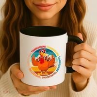 Thanksgiving Turkey Retro Sunset Holiday Coffee Mug thumb 3