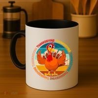 Thanksgiving Turkey Retro Sunset Holiday Coffee Mug thumb 4