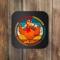 Thanksgiving Turkey Retro Sunset Holiday Coaster thumb 0