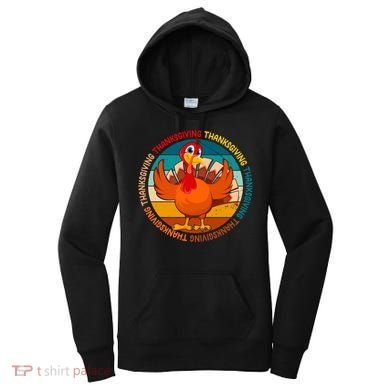 Thanksgiving Turkey Retro Sunset Holiday Women's Hoodie