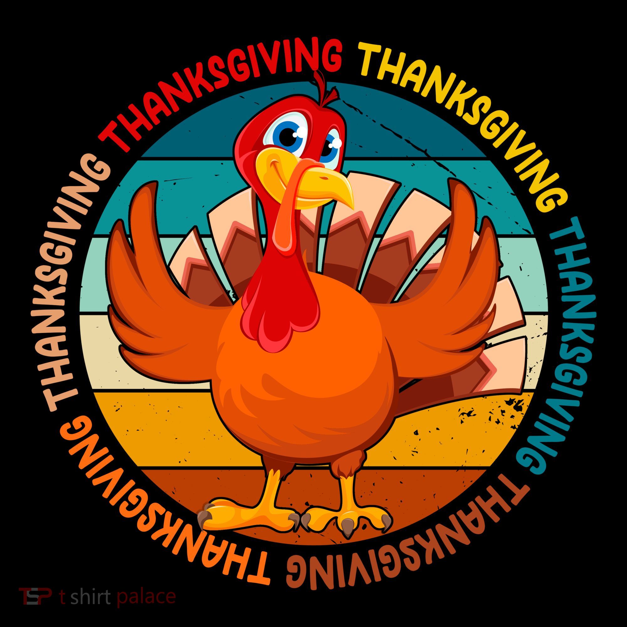 Thanksgiving Turkey Retro Sunset Holiday Women's Hoodie