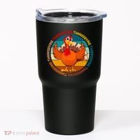 Thanksgiving Turkey Retro Sunset Holiday Tumbler thumb 0