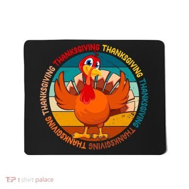 Thanksgiving Turkey Retro Sunset Holiday Mousepad