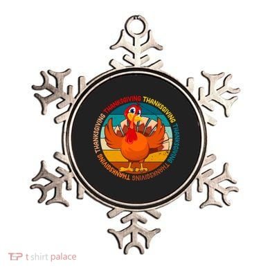Thanksgiving Turkey Retro Sunset Holiday Ornament