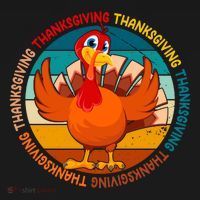 Thanksgiving Turkey Retro Sunset Holiday Ornament thumb 1