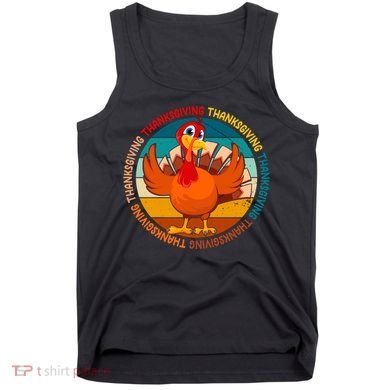 Thanksgiving Turkey Retro Sunset Holiday Tank Top
