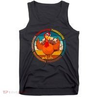 Thanksgiving Turkey Retro Sunset Holiday Tank Top thumb 0