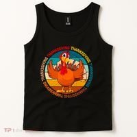 Thanksgiving Turkey Retro Sunset Holiday Tank Top thumb 2