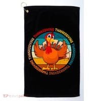 Thanksgiving Turkey Retro Sunset Holiday Golf Towel thumb 0