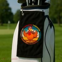 Thanksgiving Turkey Retro Sunset Holiday Golf Towel thumb 2