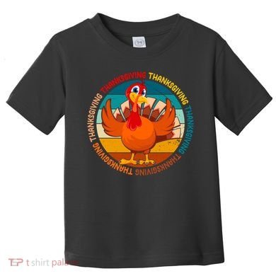 Thanksgiving Turkey Retro Sunset Holiday Toddler T-Shirt