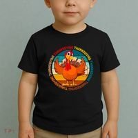 Thanksgiving Turkey Retro Sunset Holiday Toddler T-Shirt thumb 2