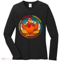 Thanksgiving Turkey Retro Sunset Holiday Women's Long Sleeve Shirt thumb 0