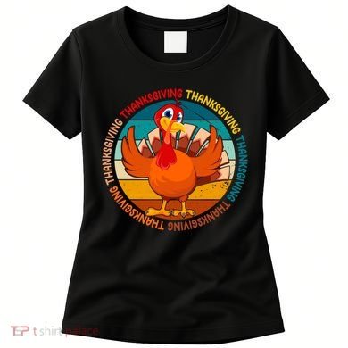 Thanksgiving Turkey Retro Sunset Holiday Women's T-Shirt