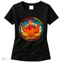 Thanksgiving Turkey Retro Sunset Holiday Women's T-Shirt thumb 0