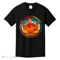 Thanksgiving Turkey Retro Sunset Holiday Kids T-Shirt thumb 0