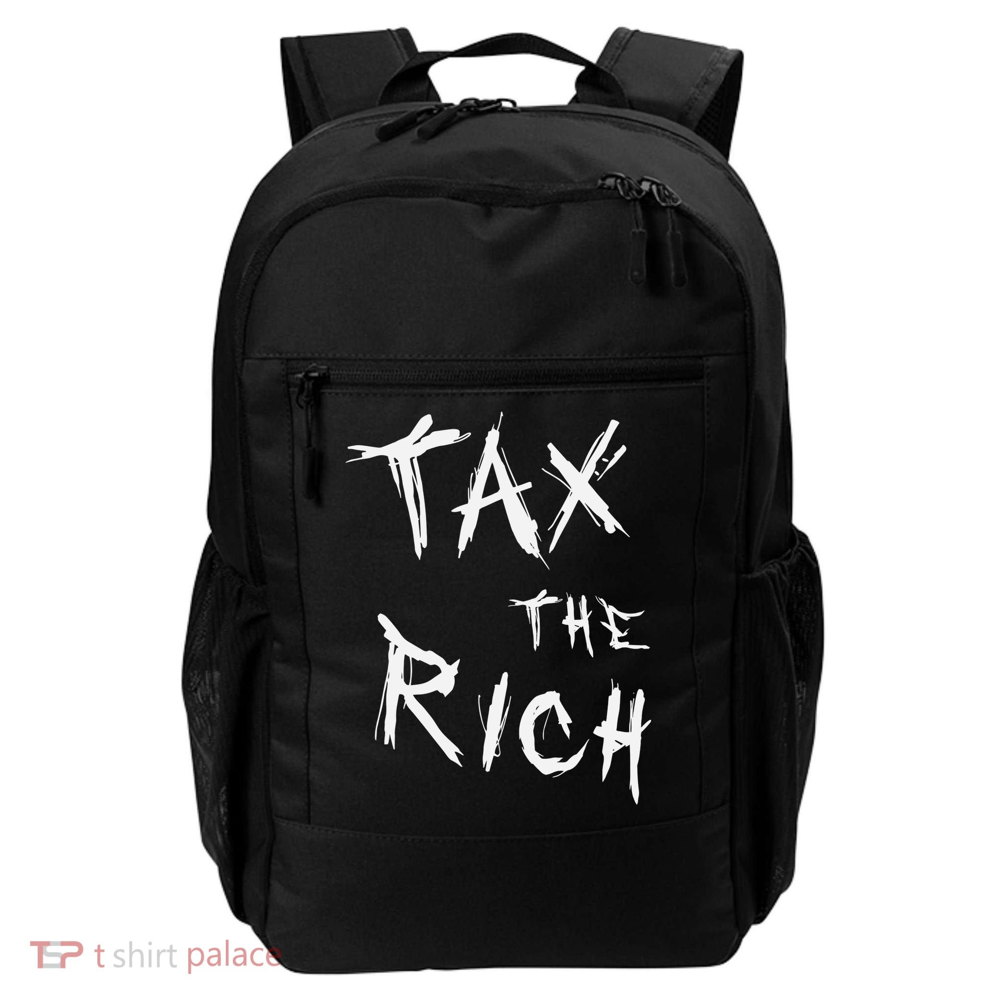 Tax The Rich AOC Quote Backpack