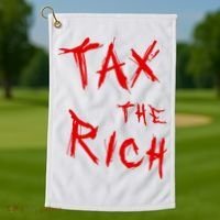 Tax The Rich AOC Quote Golf Towel thumb 1