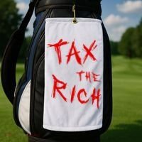 Tax The Rich AOC Quote Golf Towel thumb 2