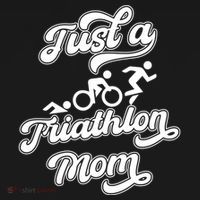 Triathlon Triathlete Running Swimming Just A Triathlon Mom Gift Doggie Tank thumb 4