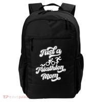 Triathlon Triathlete Running Swimming Just A Triathlon Mom Gift Backpack thumb 0