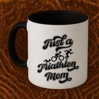 Triathlon Triathlete Running Swimming Just A Triathlon Mom Gift Coffee Mug thumb 2