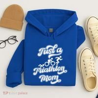 Triathlon Triathlete Running Swimming Just A Triathlon Mom Gift Hoodie thumb 4