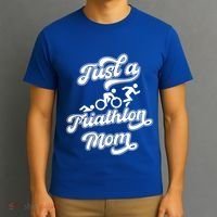 Triathlon Triathlete Running Swimming Just A Triathlon Mom Gift T-Shirt thumb 3